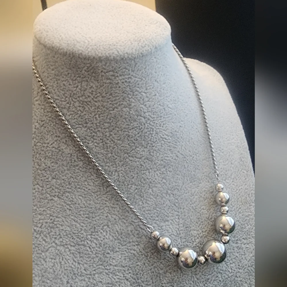 Monet Elegant Silver Beaded‎ Necklace